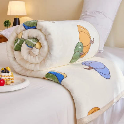 Couverture en flanelle avec citrouille de dessin animé et ours mignon