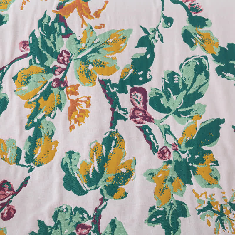 Serviette de bain en gaze de coton à quatre couches avec motif floral