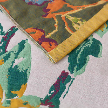 Serviette de bain en gaze de coton à quatre couches avec motif floral