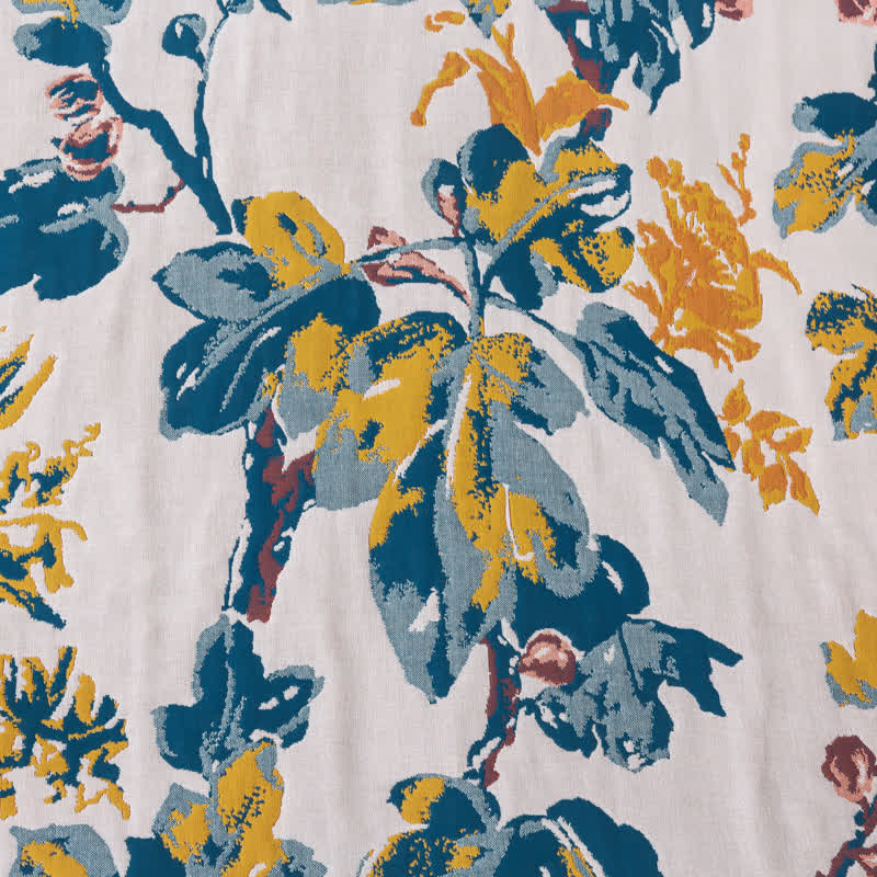 Serviette de bain en gaze de coton à quatre couches avec motif floral