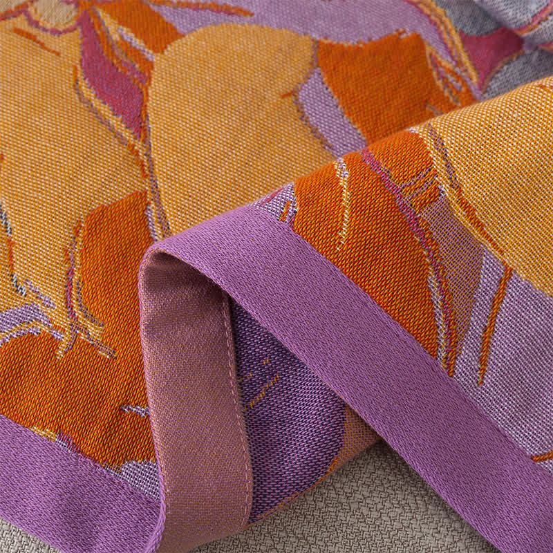 Serviette douce et absorbante en gaze de coton à motif floral