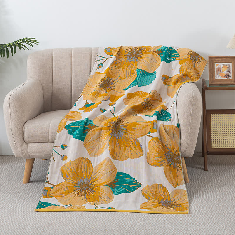 Serviette de bain absorbante en gaze de coton « Jasmin »