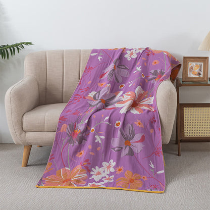 Serviette en gaze de coton douce avec motif floral vintage