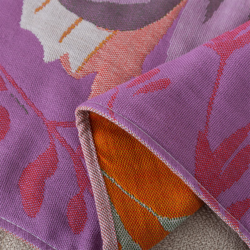Serviette en gaze de coton douce avec motif floral vintage