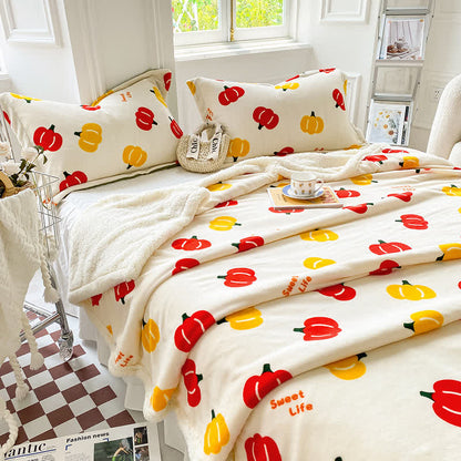 Housse de couette polaire motif citrouille d'Halloween