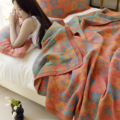 Couette réversible « Splendid Flower » en coton jacquard