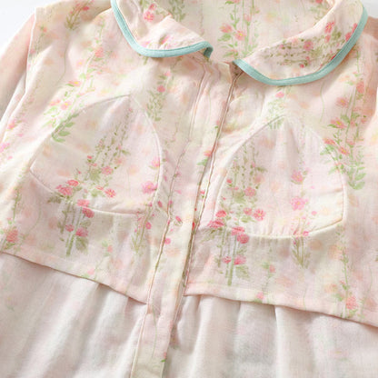 Ensemble de vêtements de nuit rembourrés en fibre de bambou à motif floral