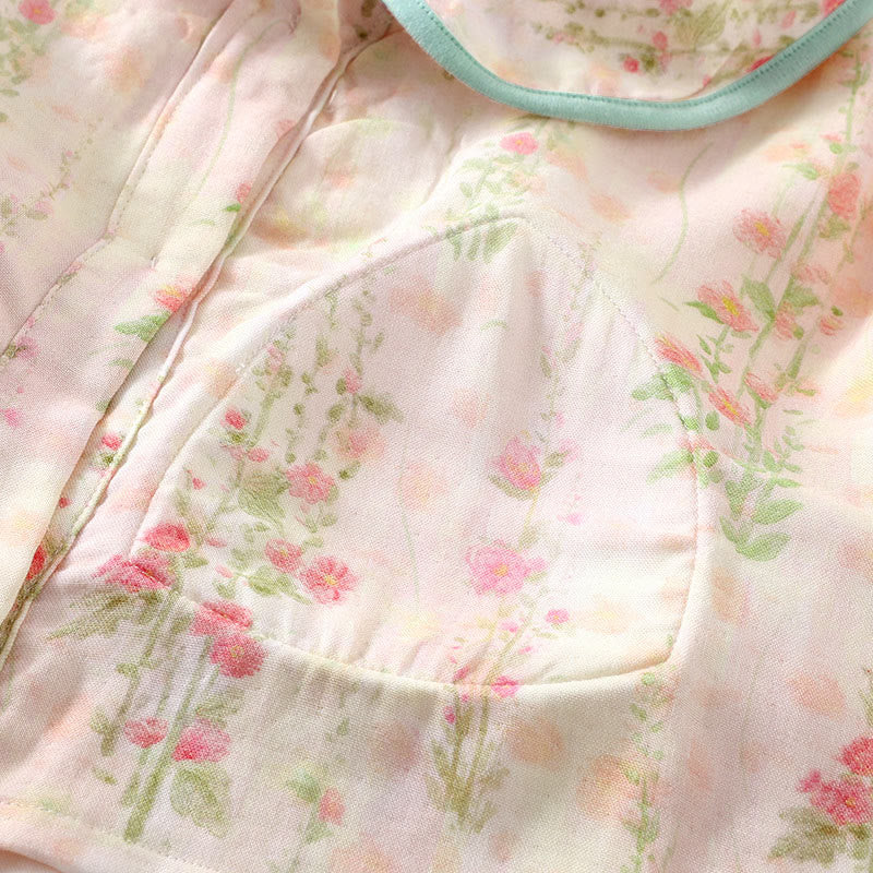 Ensemble de vêtements de nuit rembourrés en fibre de bambou à motif floral