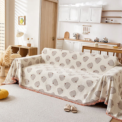Housse de canapé réversible en chenille « Citrouille »