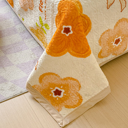 Parure de lit en velours à fleurs lumineuses (4 pièces)