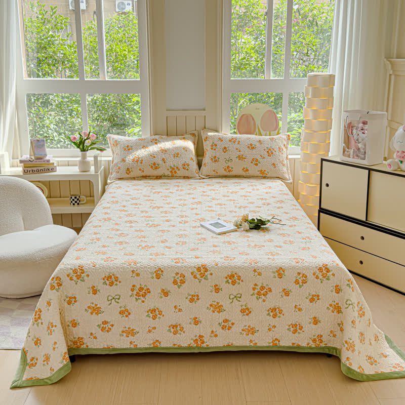 Parure de lit en velours chaud Refresh Flower (4 pièces)