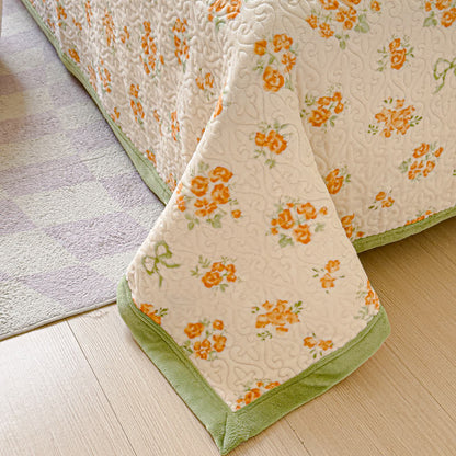 Parure de lit en velours chaud Refresh Flower (4 pièces)