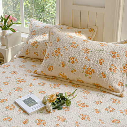Parure de lit en velours chaud Refresh Flower (4 pièces)