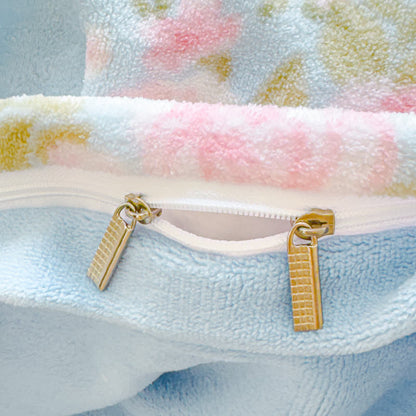 Parure de lit d'hiver avec un élégant motif floral en velours (4 pièces)