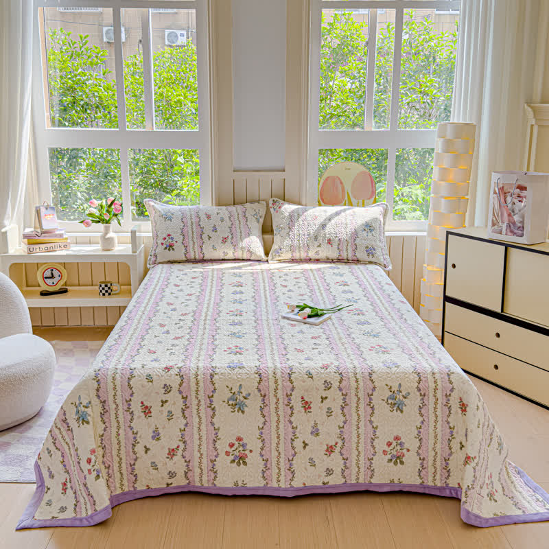 Parure de lit hivernale et douce avec motif pastoral en velours (4 pièces)