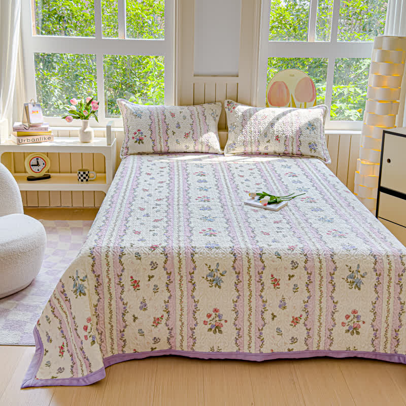 Parure de lit hivernale et douce avec motif pastoral en velours (4 pièces)