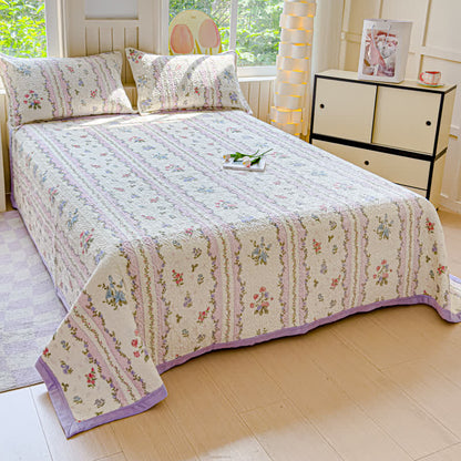 Parure de lit hivernale et douce avec motif pastoral en velours (4 pièces)