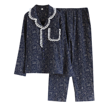 Ensemble pyjama en coton country avec fleurs de cygne
