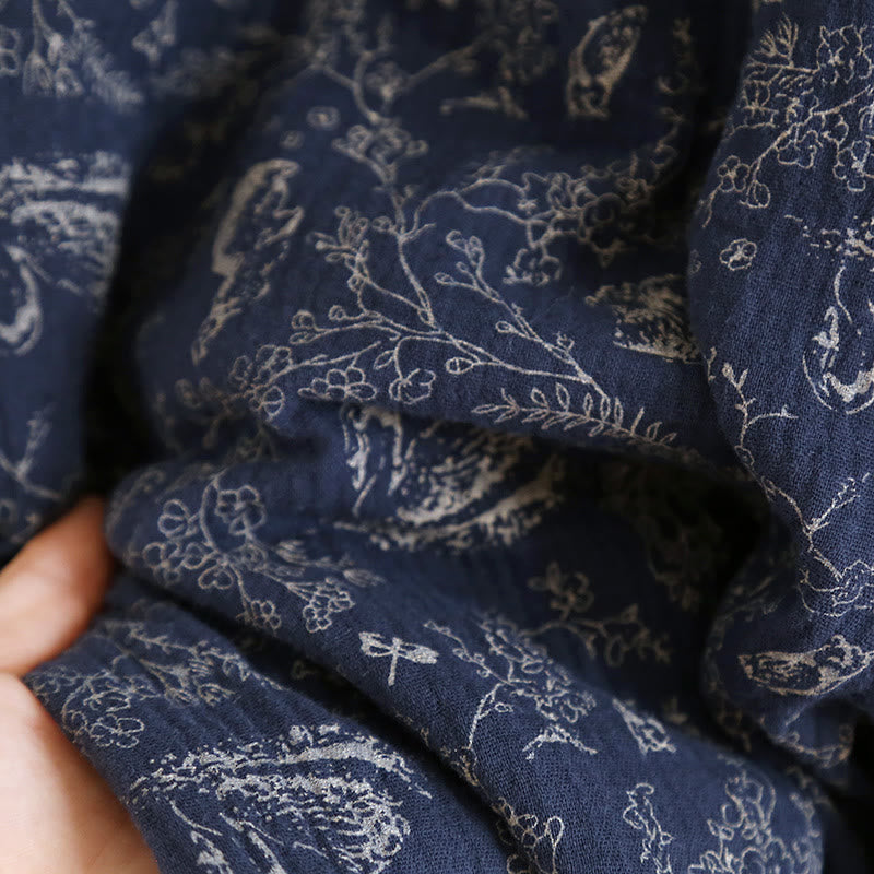 Ensemble pyjama en coton country avec fleurs de cygne