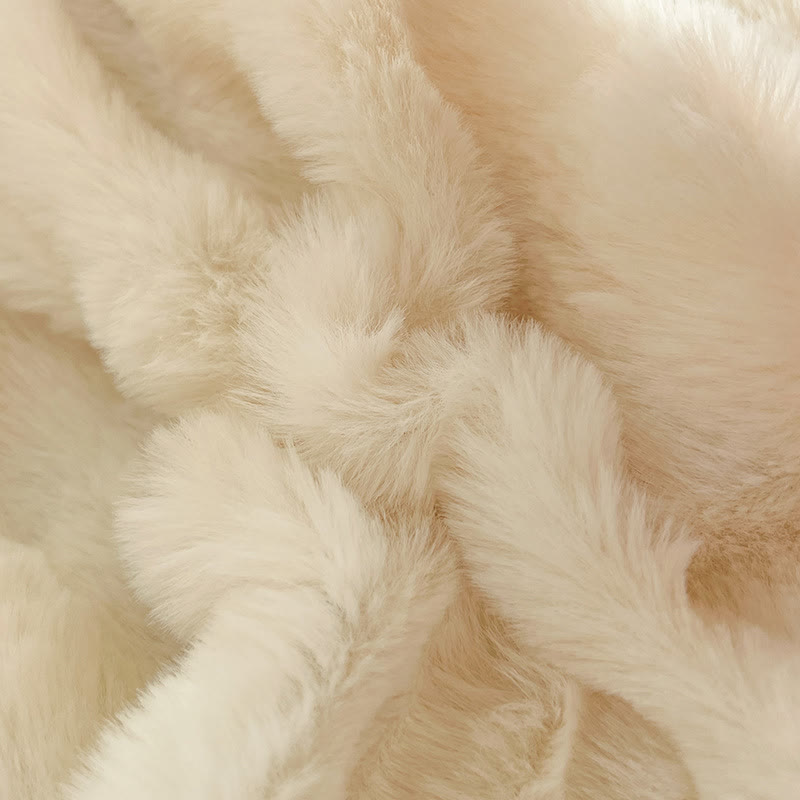 Parure de lit avec housse de couette en polaire moelleuse (4 pièces)