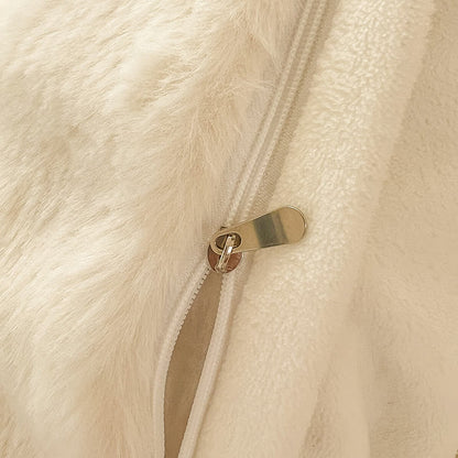 Parure de lit avec housse de couette en polaire moelleuse (4 pièces)