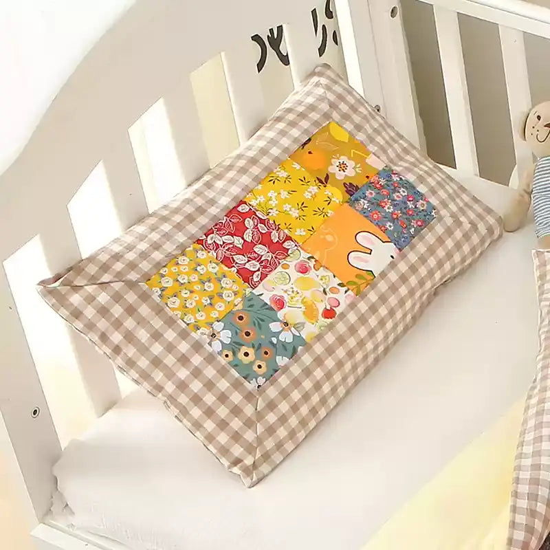 Taies d'oreiller en pur coton à motif floral à carreaux (2 pièces)