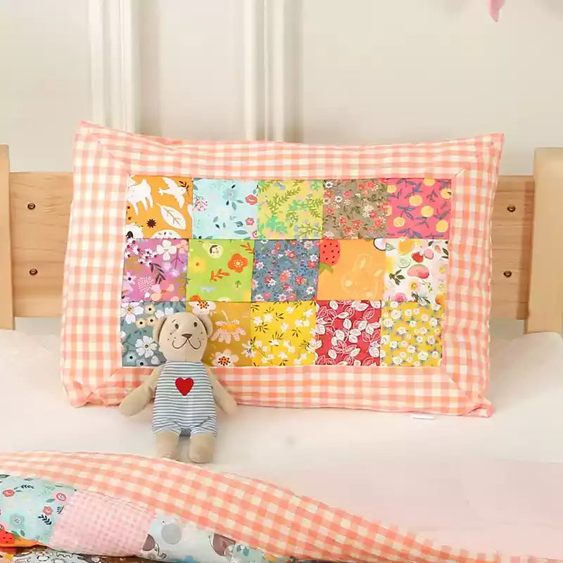 Taies d'oreiller en pur coton à motif floral à carreaux (2 pièces)