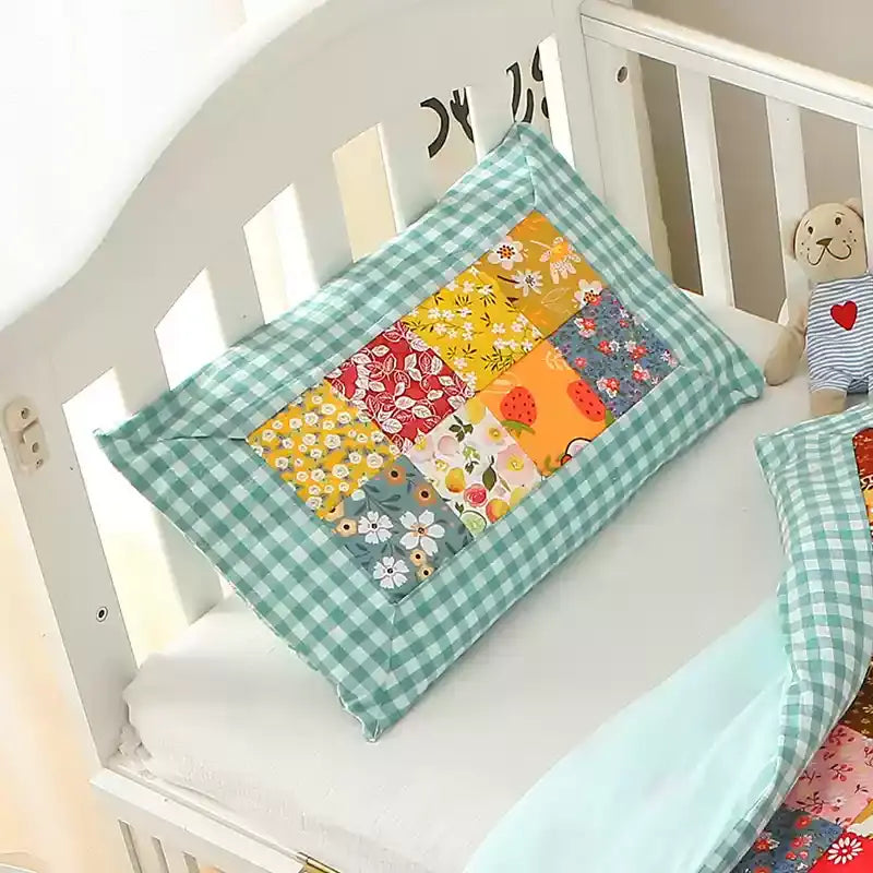 Taies d'oreiller en pur coton à motif floral à carreaux (2 pièces)