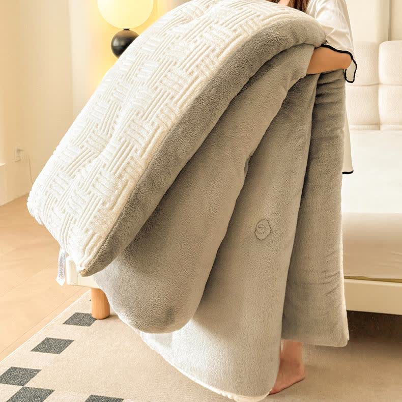 Couverture polaire moelleuse, épaisse et chaude, pour l'hiver.