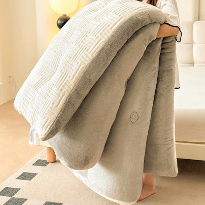 Couverture polaire moelleuse, épaisse et chaude, pour l'hiver.