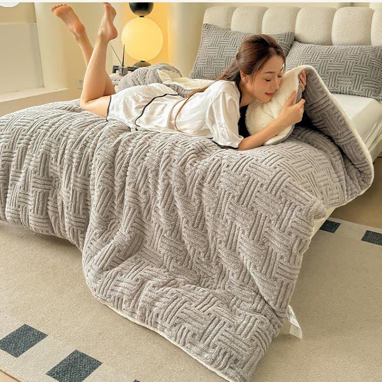 Couverture polaire moelleuse, épaisse et chaude, pour l'hiver.