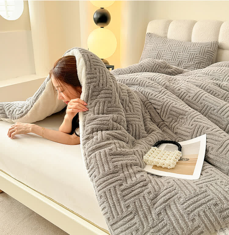 Couverture polaire moelleuse, épaisse et chaude, pour l'hiver.