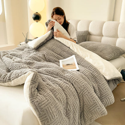 Couverture polaire moelleuse, épaisse et chaude, pour l'hiver.