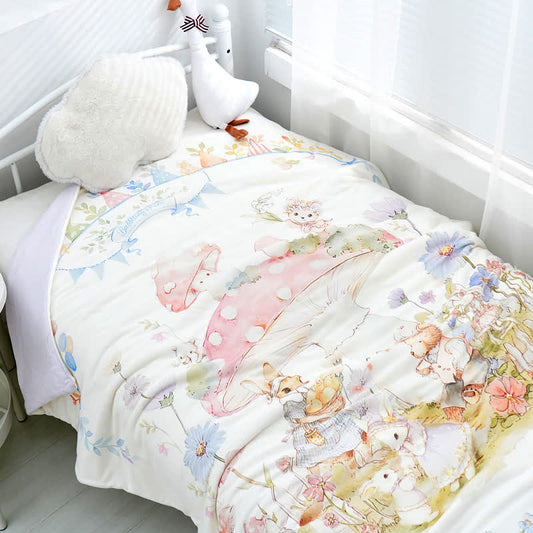 Couverture en coton pour bébé/enfant Mushroom Manor