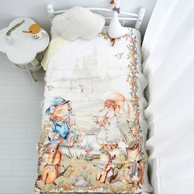 Couverture chaude en coton pour bébé avec motif de conte de fées