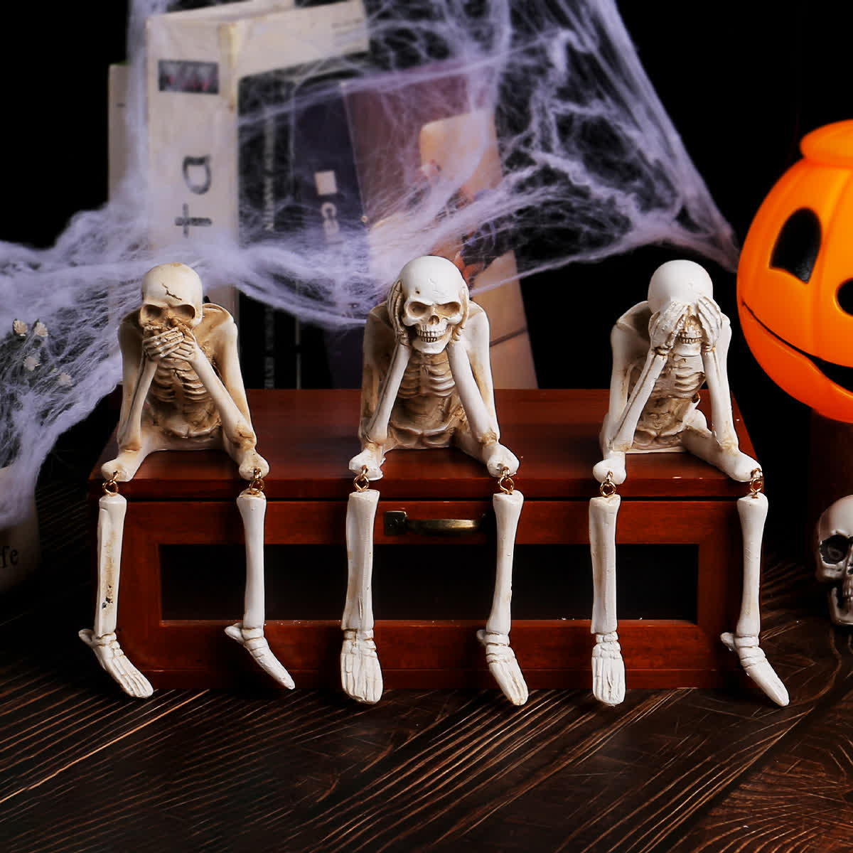 Décoration artisanale de squelette d'Halloween