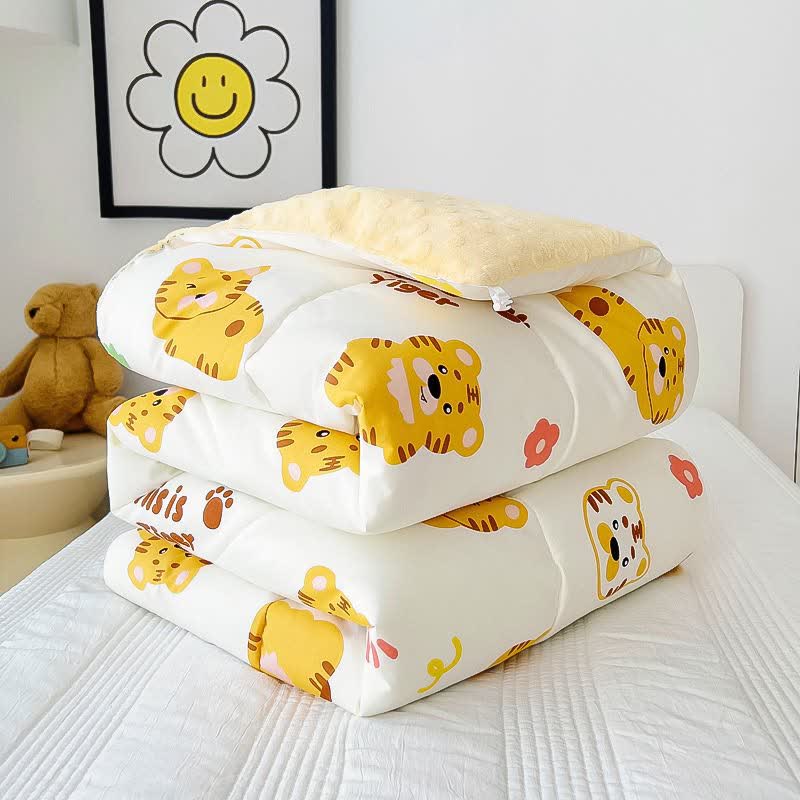 Belle et chaude couette en coton avec motif tigre pour les tout-petits