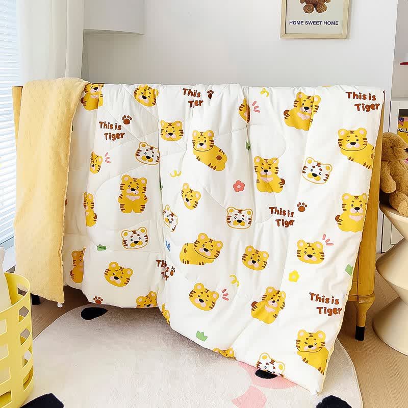 Belle et chaude couette en coton avec motif tigre pour les tout-petits