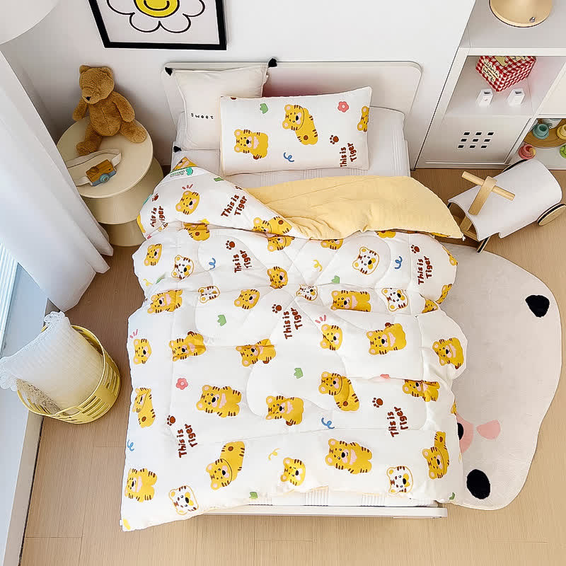 Belle et chaude couette en coton avec motif tigre pour les tout-petits