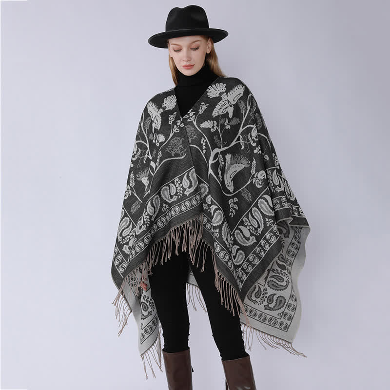Écharpe de voyage de style rétro avec pompons