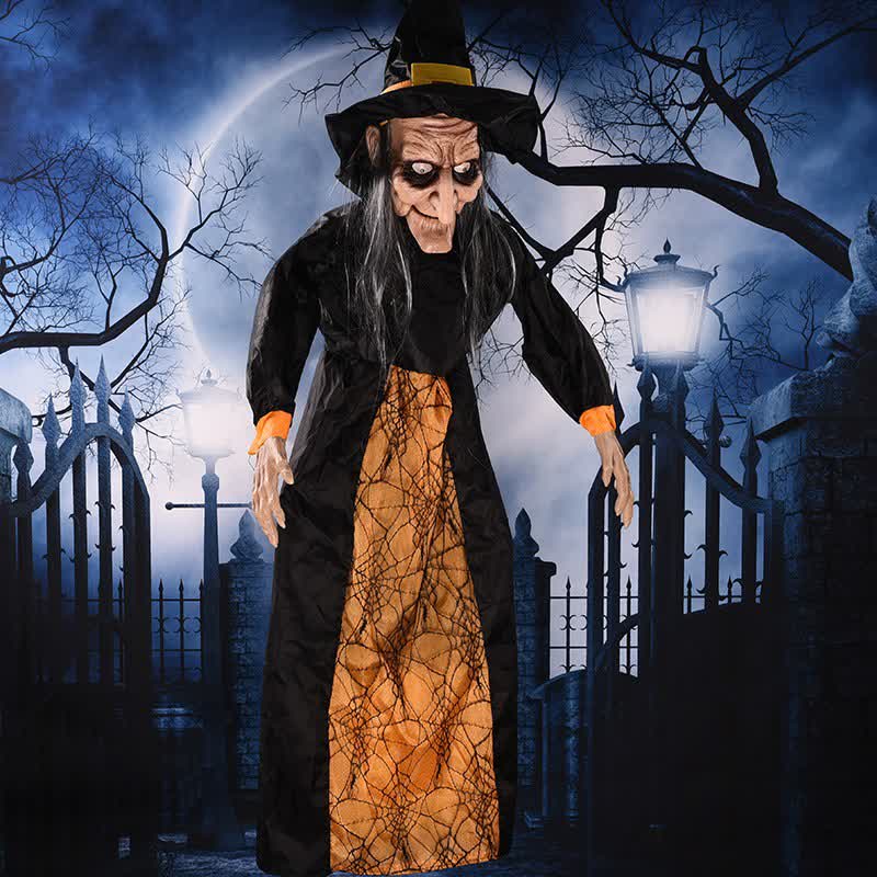 Jouet sonore lumineux en forme de fantôme de sorcière d'Halloween