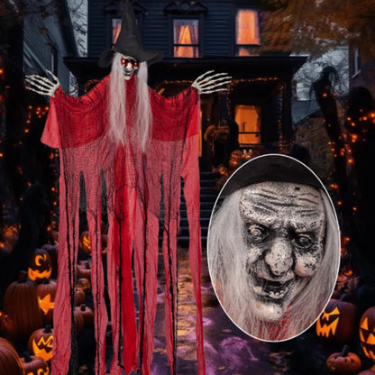 Décoration suspendue de sorcière lumineuse activée par la voix