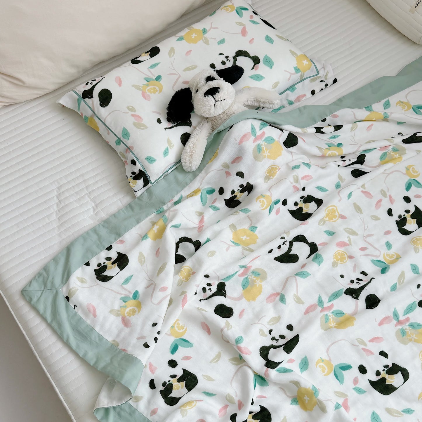 Couette panda en fibre de bambou pour bébés et tout-petits