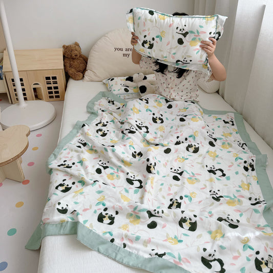 Couette panda en fibre de bambou pour bébés et tout-petits