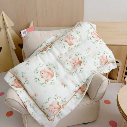 Couette en fibre de bambou motif écureuil pour bébés et tout-petits