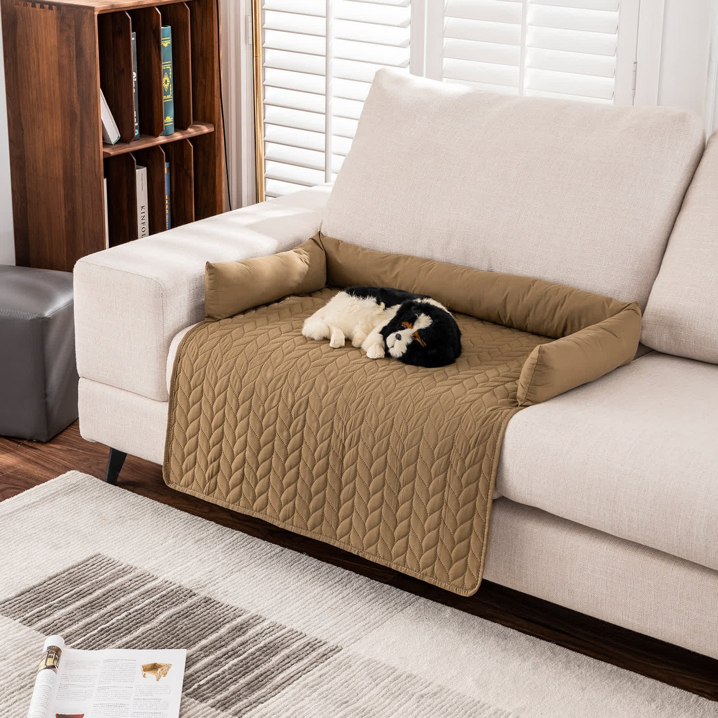 Protection de meubles de couleur unie pour lit pour animaux de compagnie