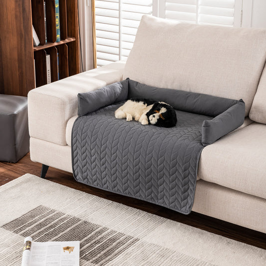 Protection de meubles de couleur unie pour lit pour animaux de compagnie