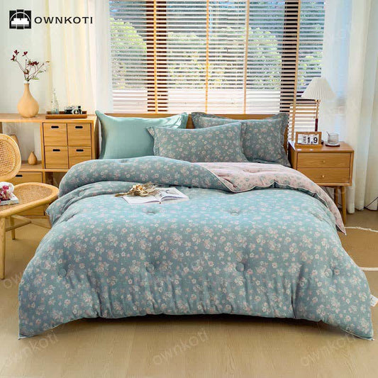 Couette en coton Jacquard Refresh à motif floral