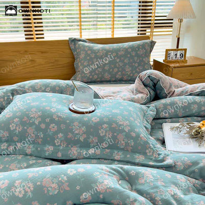 Couette en coton Jacquard Refresh à motif floral