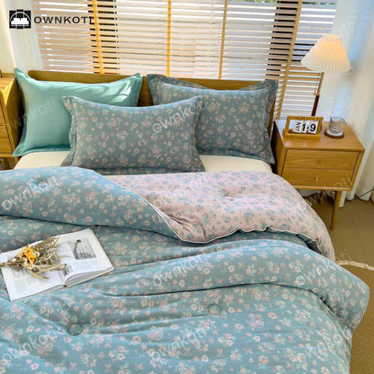 Couette en coton Jacquard Refresh à motif floral